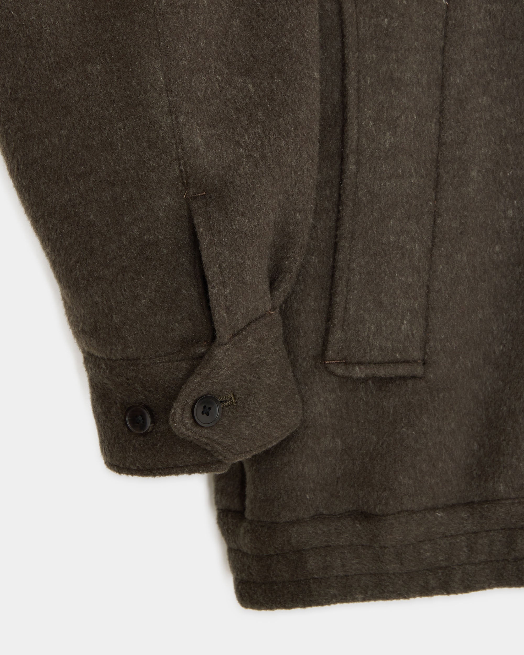 Wool Silk Double Cloth / Track Jacket, Top Olive