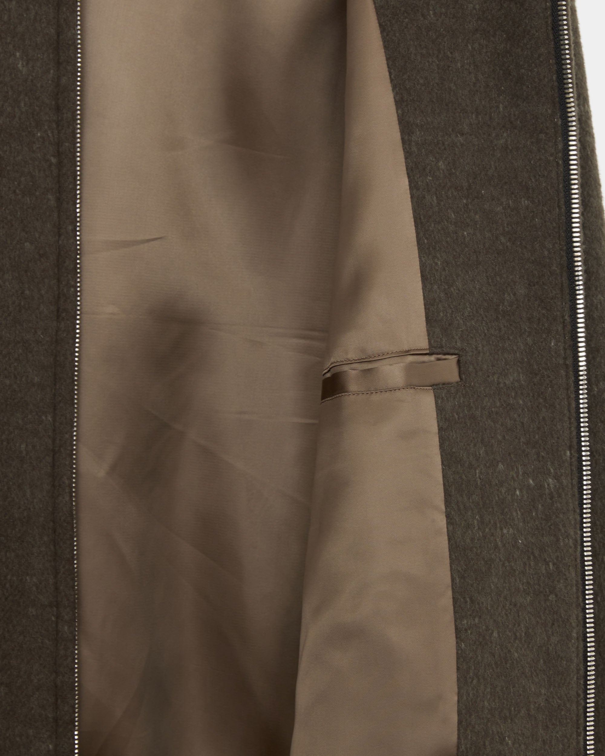 Wool Silk Double Cloth / Track Jacket, Top Olive