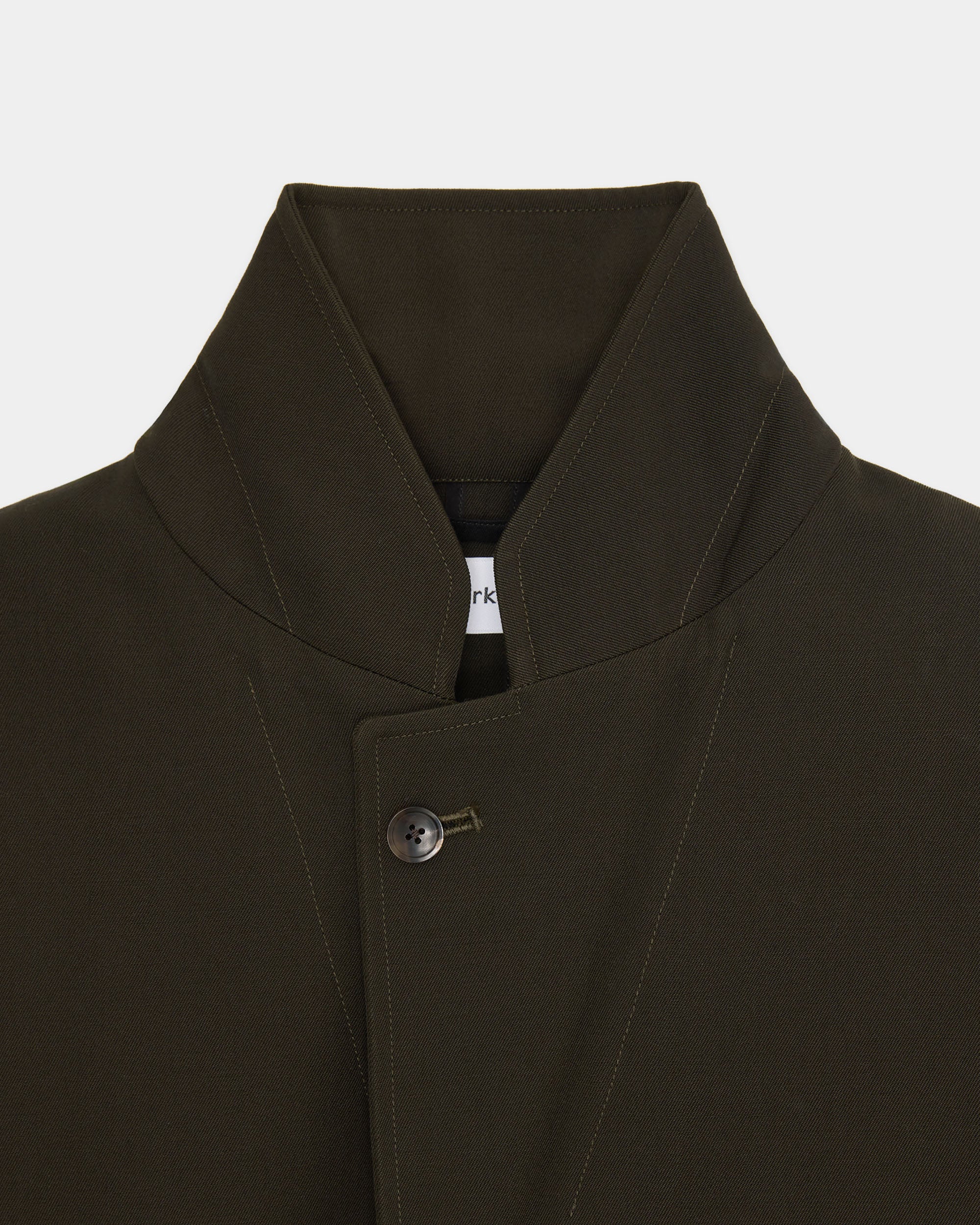 Wool Gabardine Washer Tumbler / Refined Stroll Jacket, Dark Olive