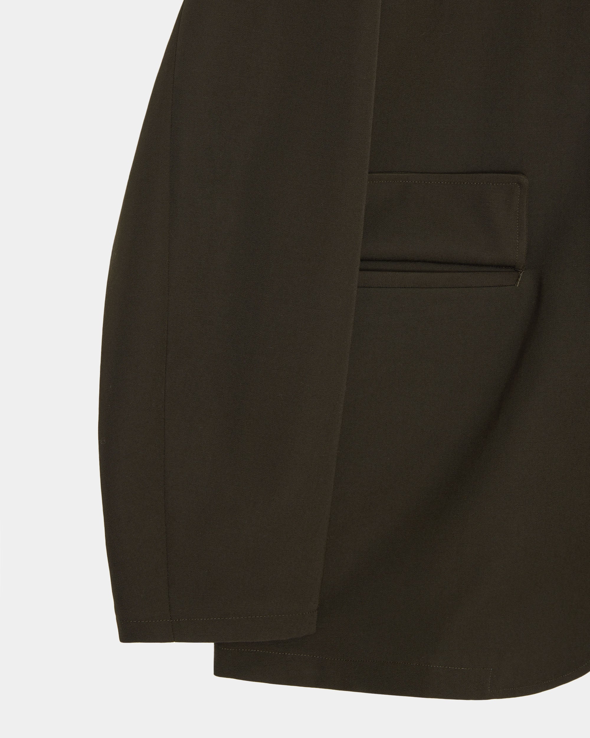 Wool Gabardine Washer Tumbler / Refined Stroll Jacket, Dark Olive