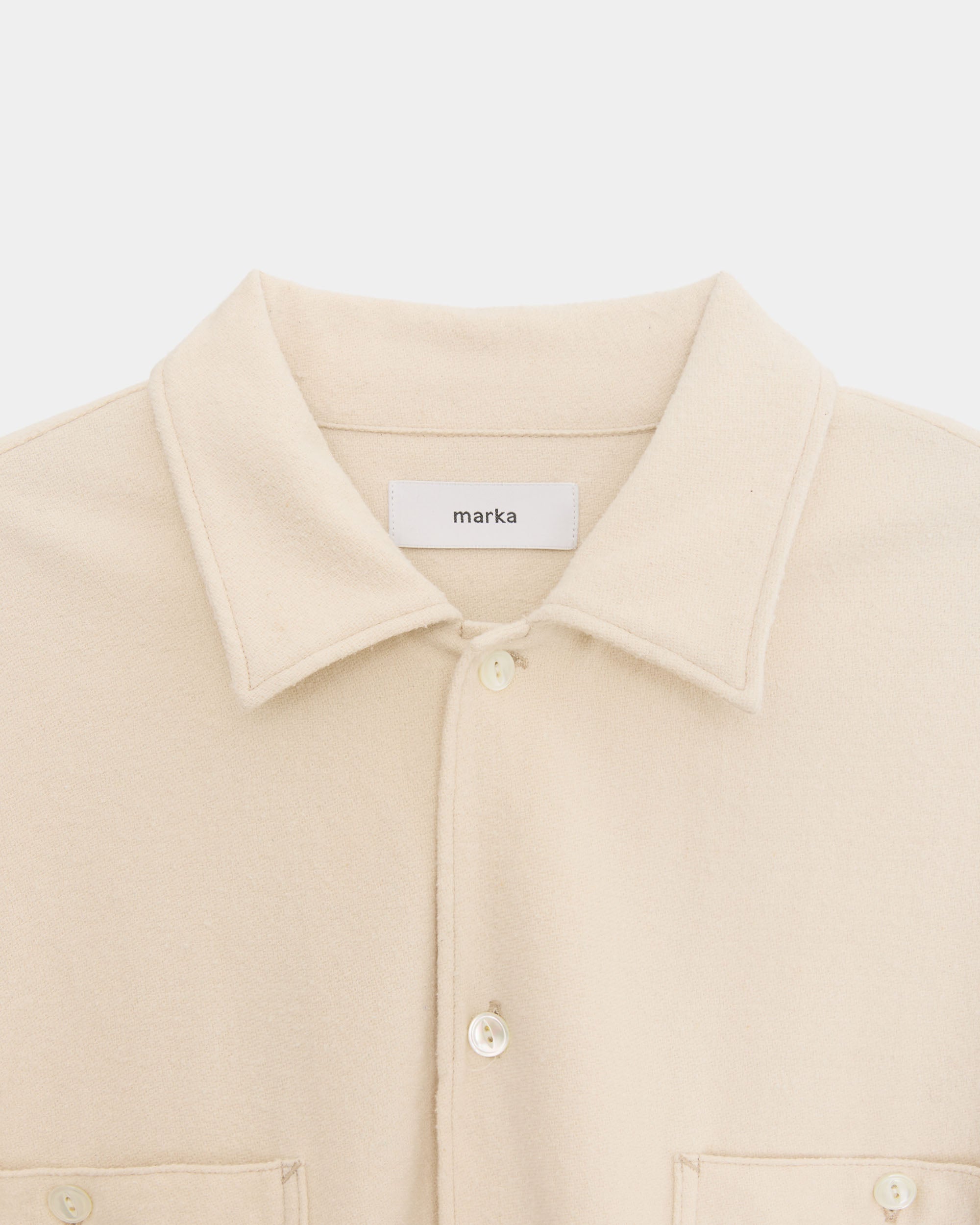 Silk Flannel / Utility Shirt, Ecru