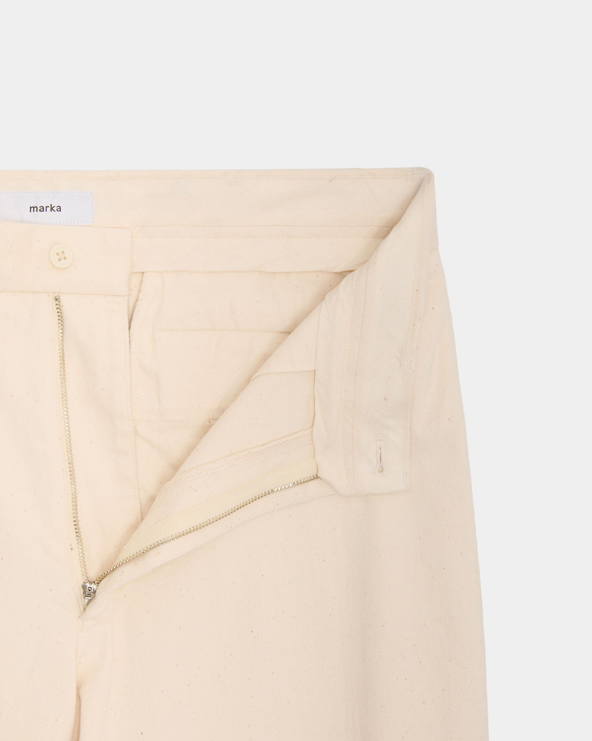オーガニックコットン 12oz デニム / USMCスラックス, Ecru