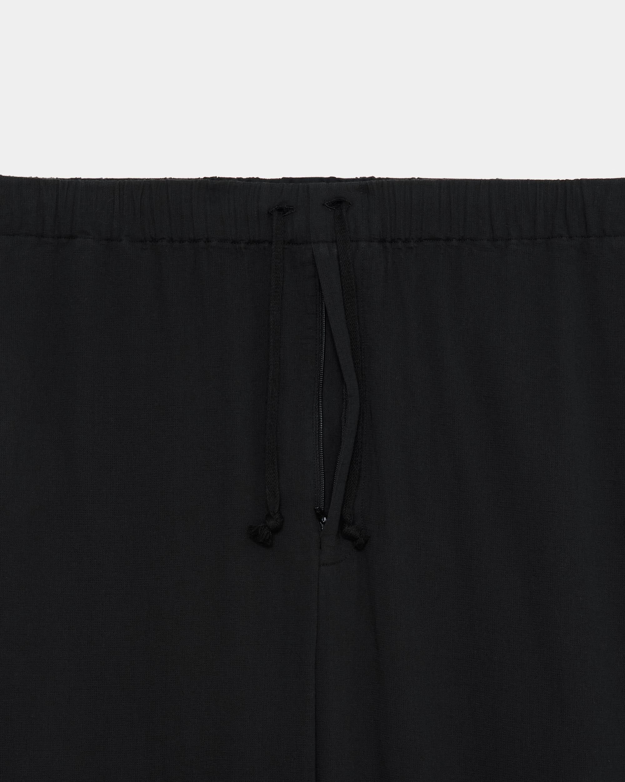 【PARKING別注】リネンオーガニックコットンシルクライトモールスキン / ワイドシリンダーフィットイージーパンツ, Black