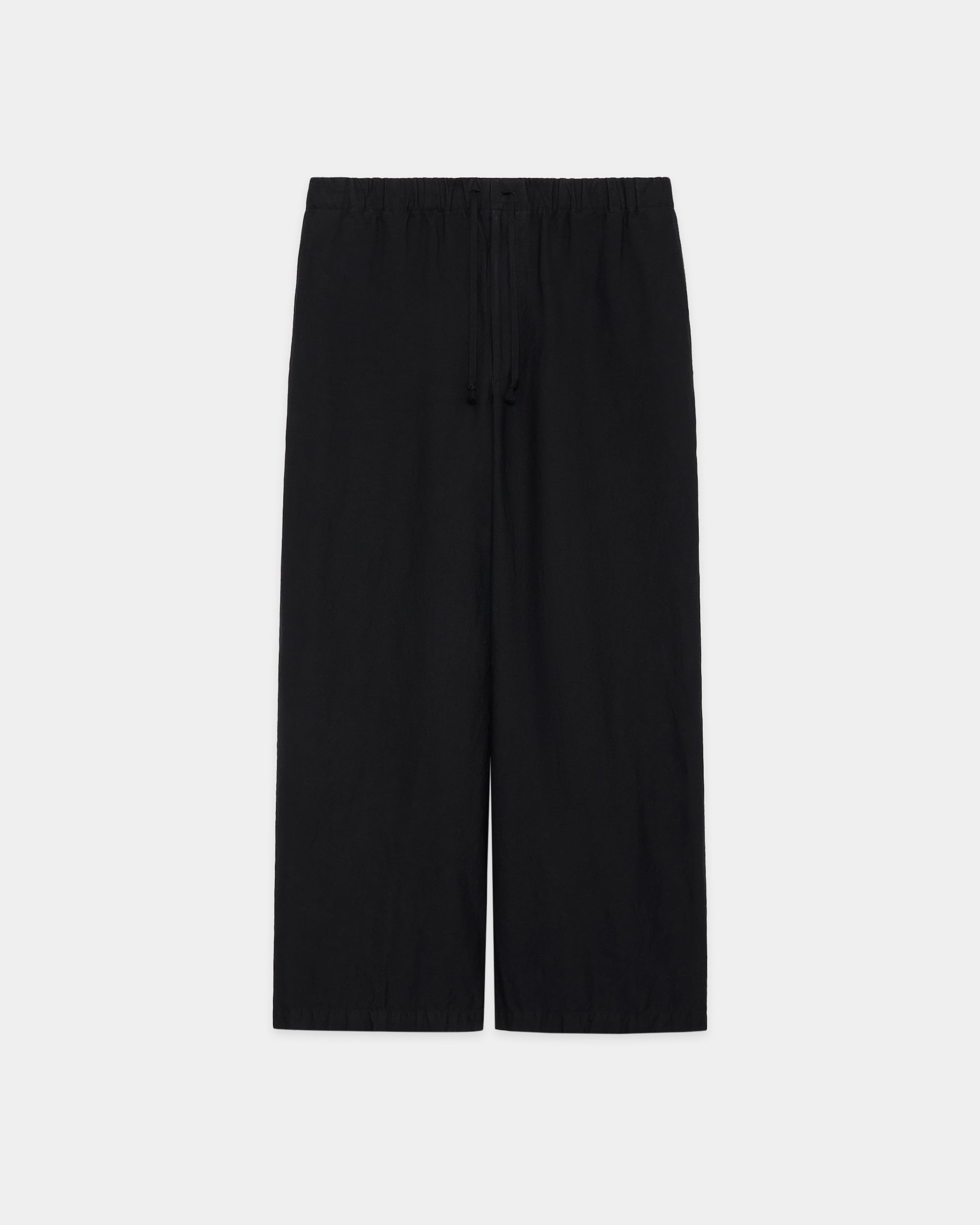 【PARKING別注】オーガニックコットン強撚ドビークロス / ワイドシリンダーフィットイージーパンツ, Black