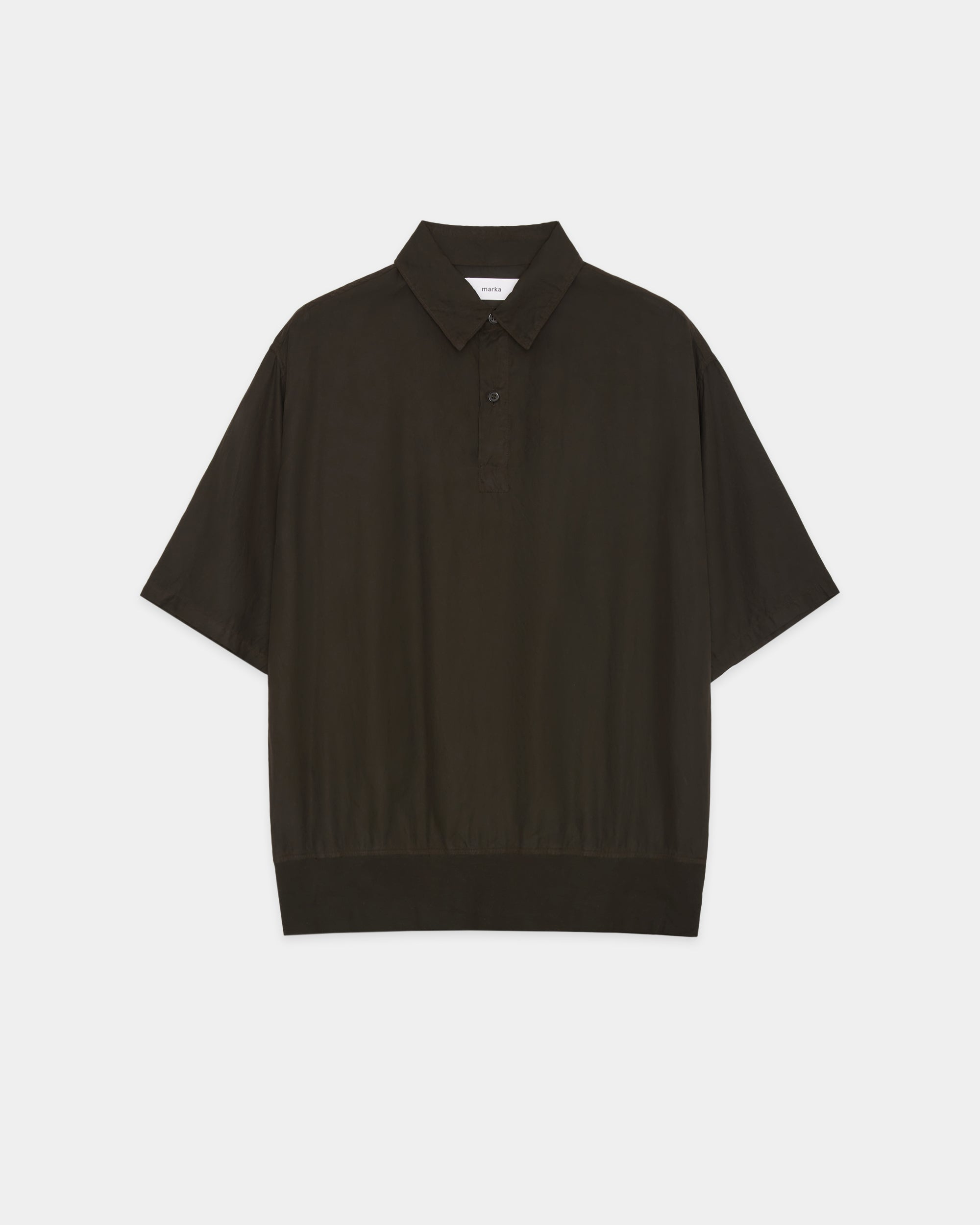 【PARKING別注】8匁シルク羽二重 / "Doro-Zome"プルオーバーシャツ, Mud Black