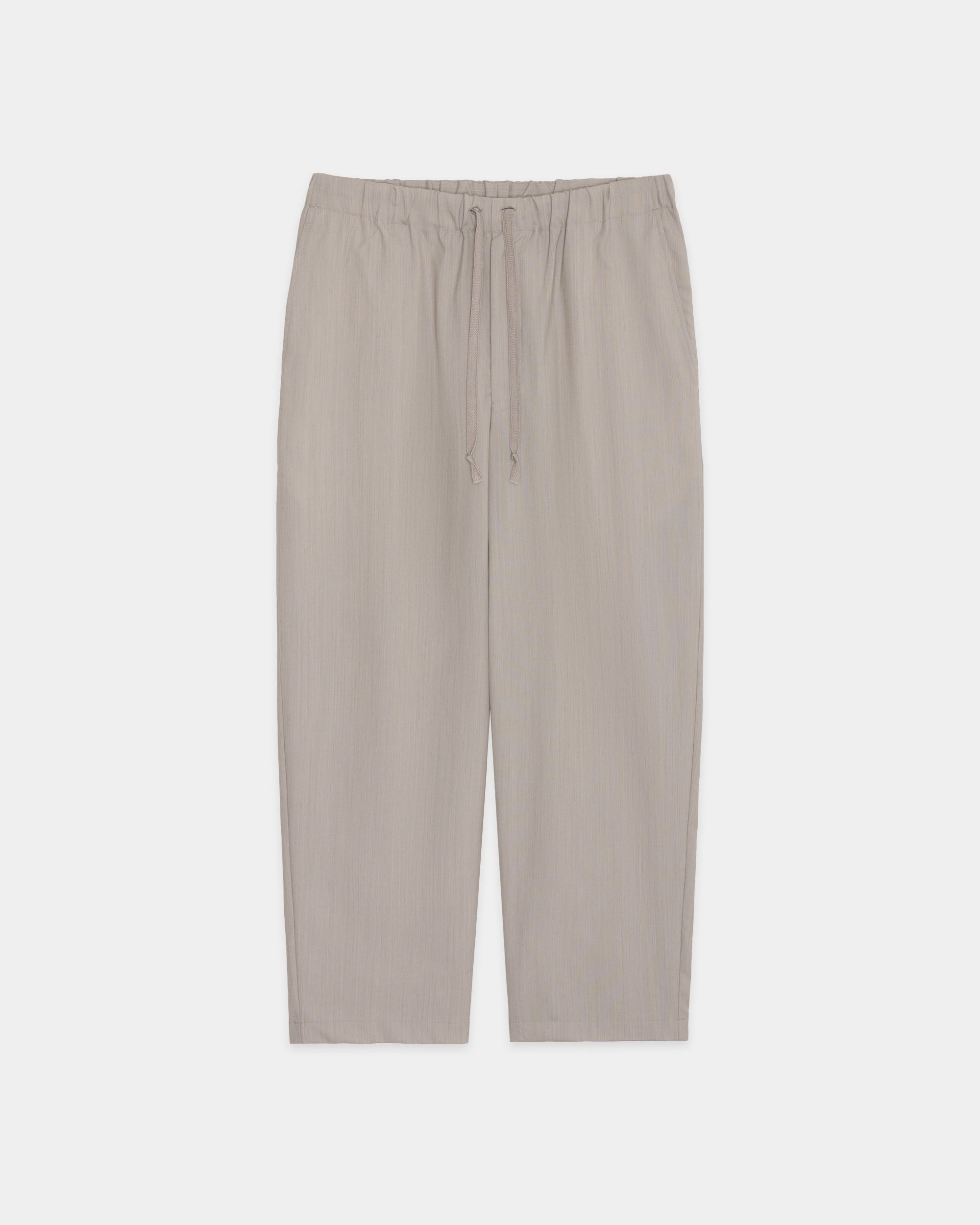 【PARKING Special Order】2/60 Wool Tropical Melange / Cocoon Wide Easy Pants, Light Gray