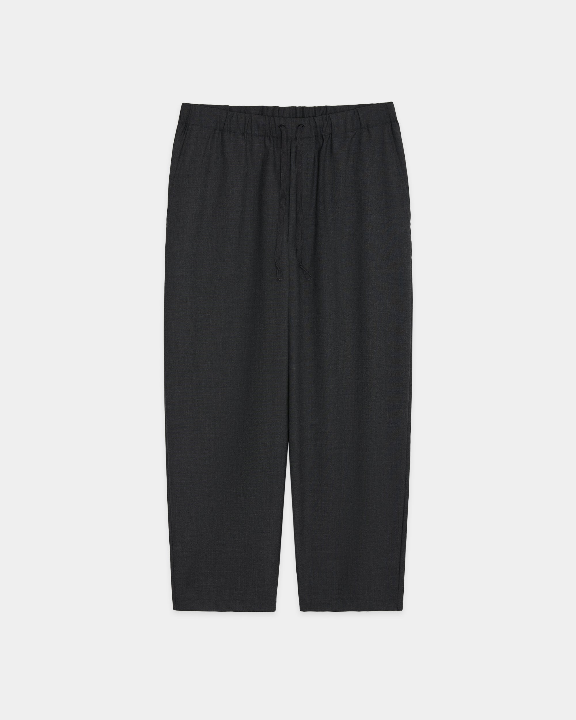 【PARKING Special Order】2/60 Wool Tropical Melange / Cocoon Wide Easy Pants, Charcoal