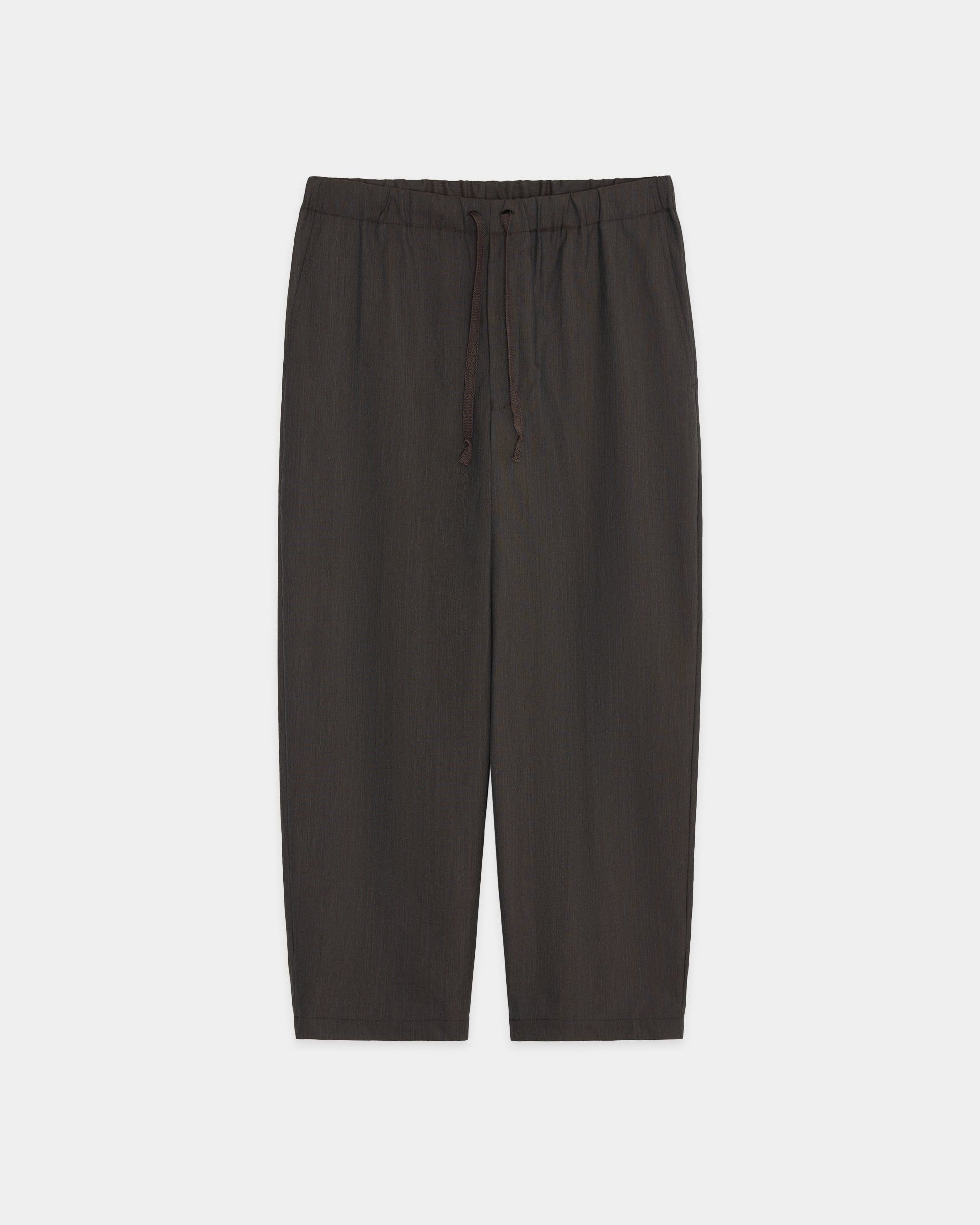 【PARKING Special Order】2/60 Wool Tropical Melange / Cocoon Wide Easy Pants, Brown Gray