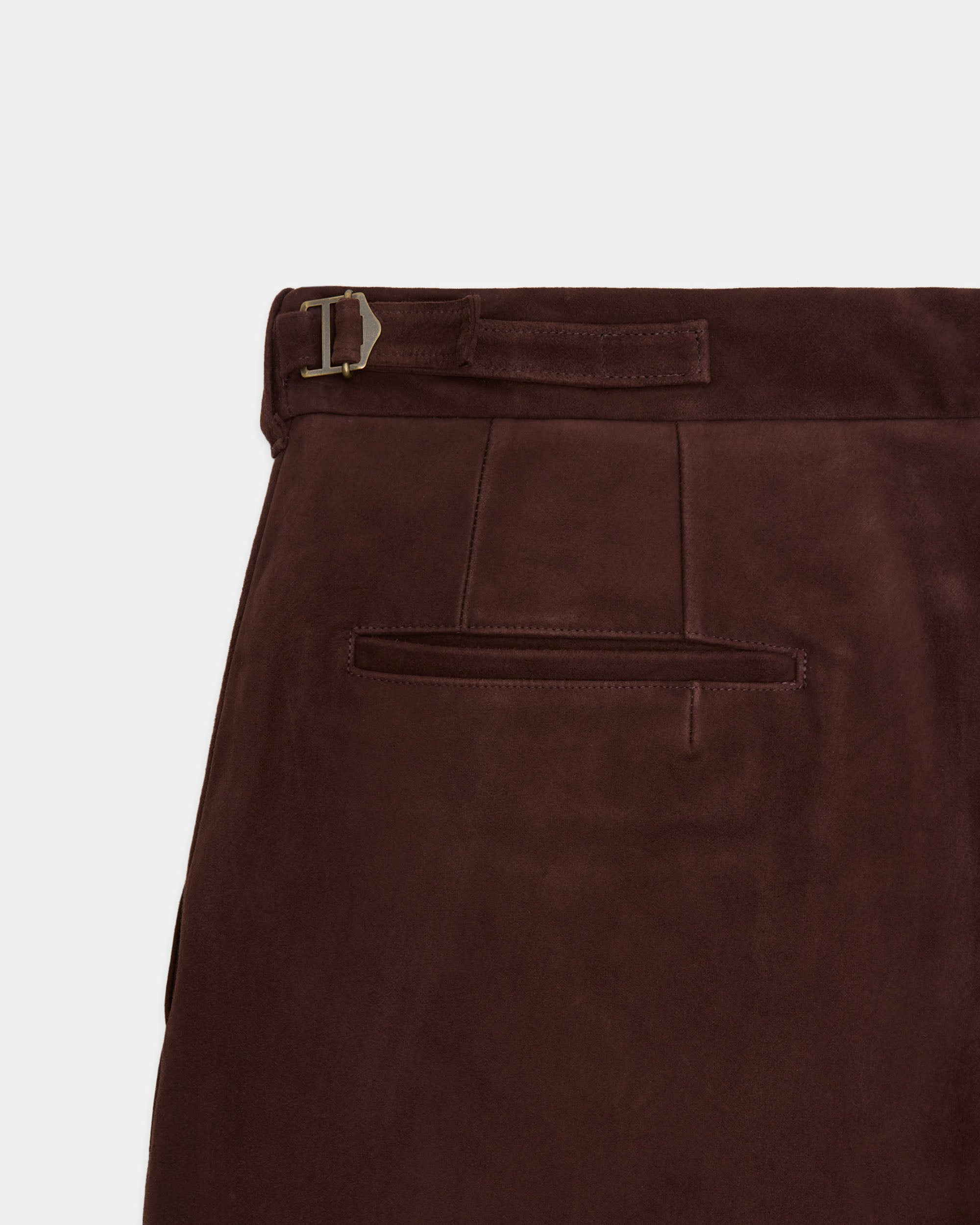 【PARKING Exclusive】Goat Suede / Single Pleat Wide Trousers, Brown