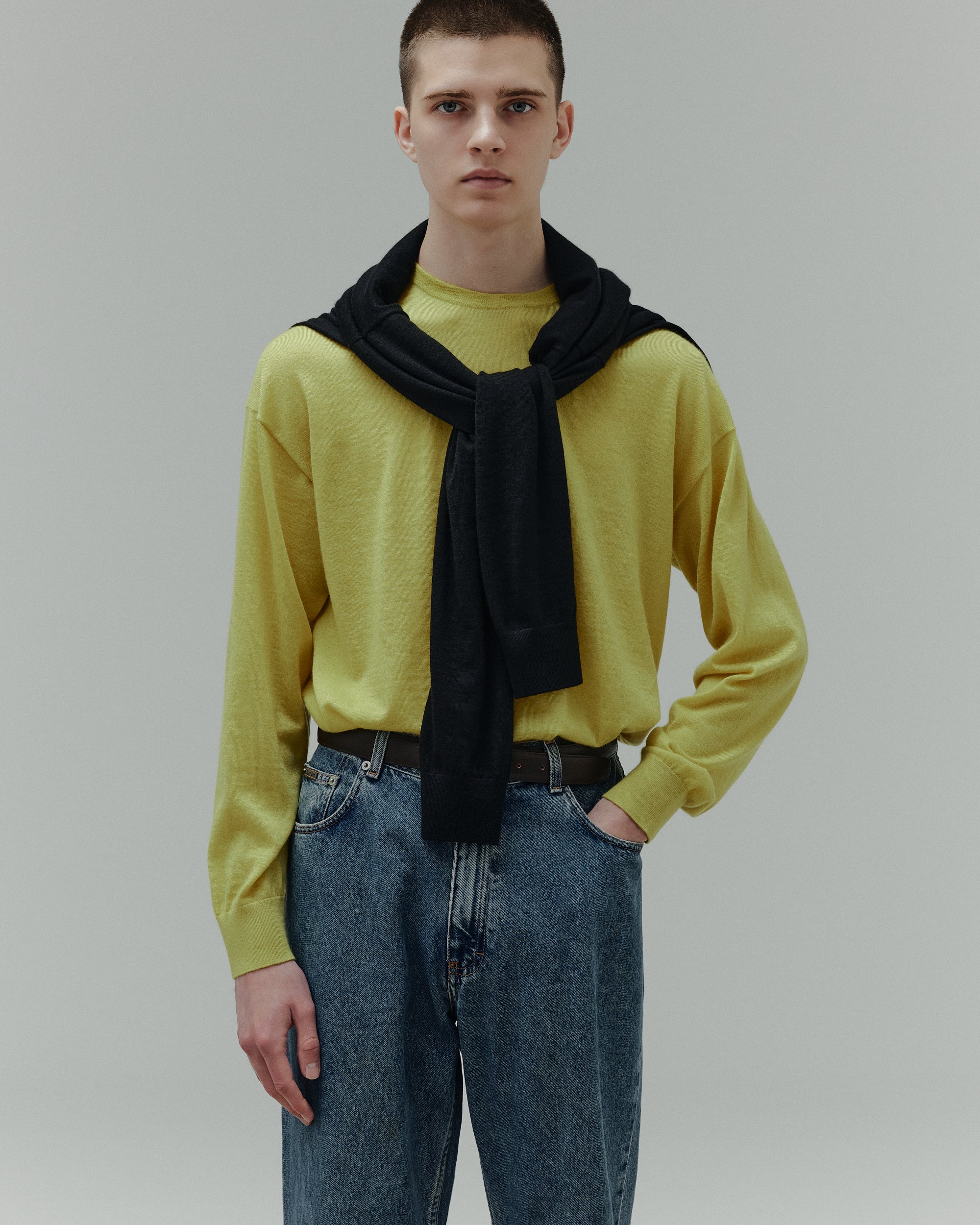CASHMERE 18 CREW-NECK, Yellow