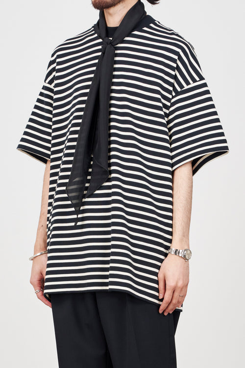 SILK CHIFFON SCARF, Black