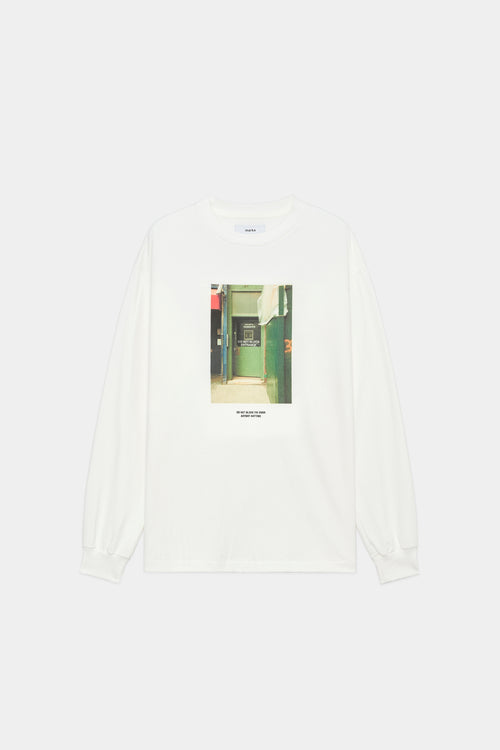 40/2 丸胴 天竺 Tee L/S Yuji Takeuchi "DOOR YTSP", White