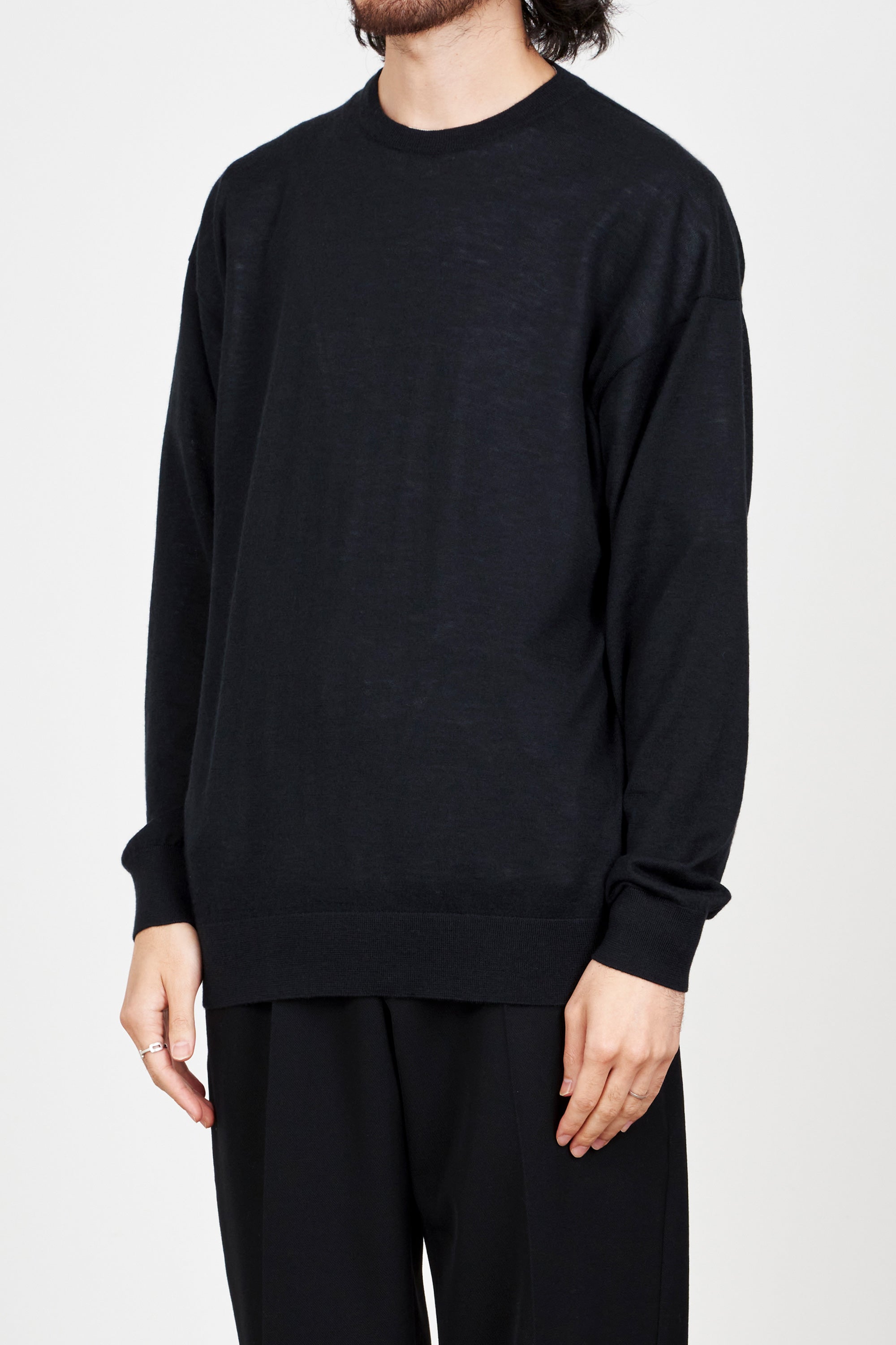 CASHMERE 18 CREW-NECK, Black