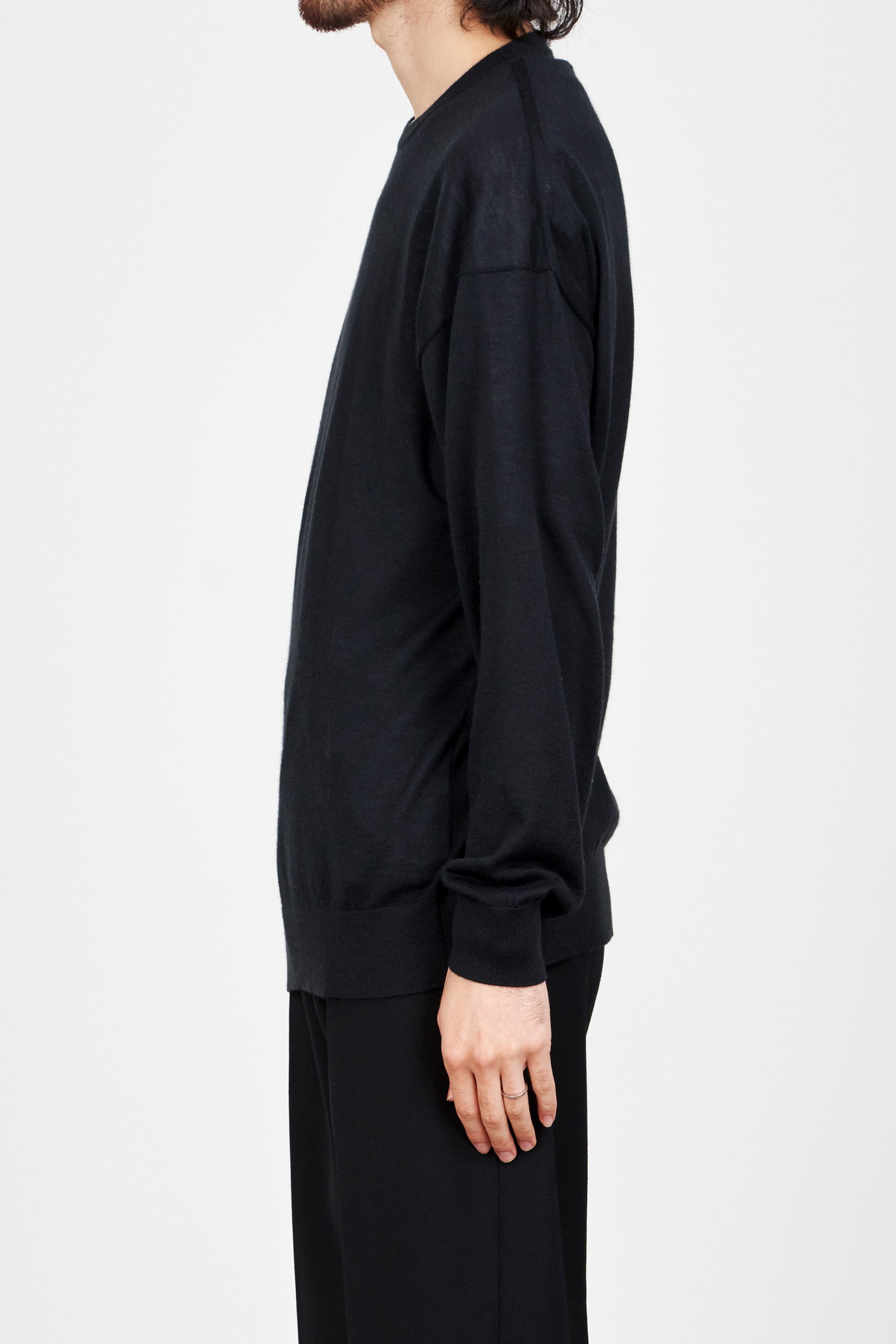 CASHMERE 18 CREW-NECK, Black